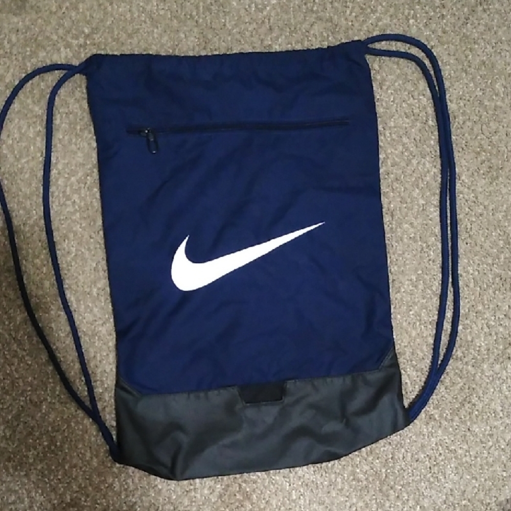 Nike Blue and Black Drawstring Bag
